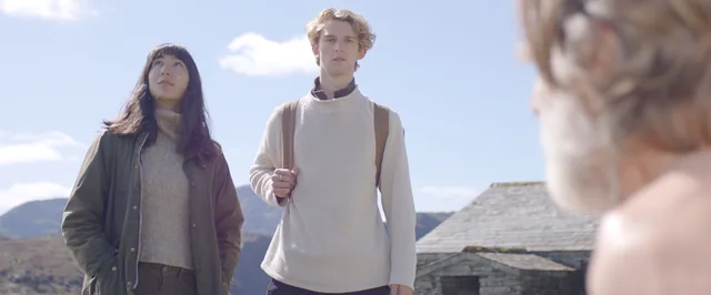 Sam and Ethan walk into the quarry workings.